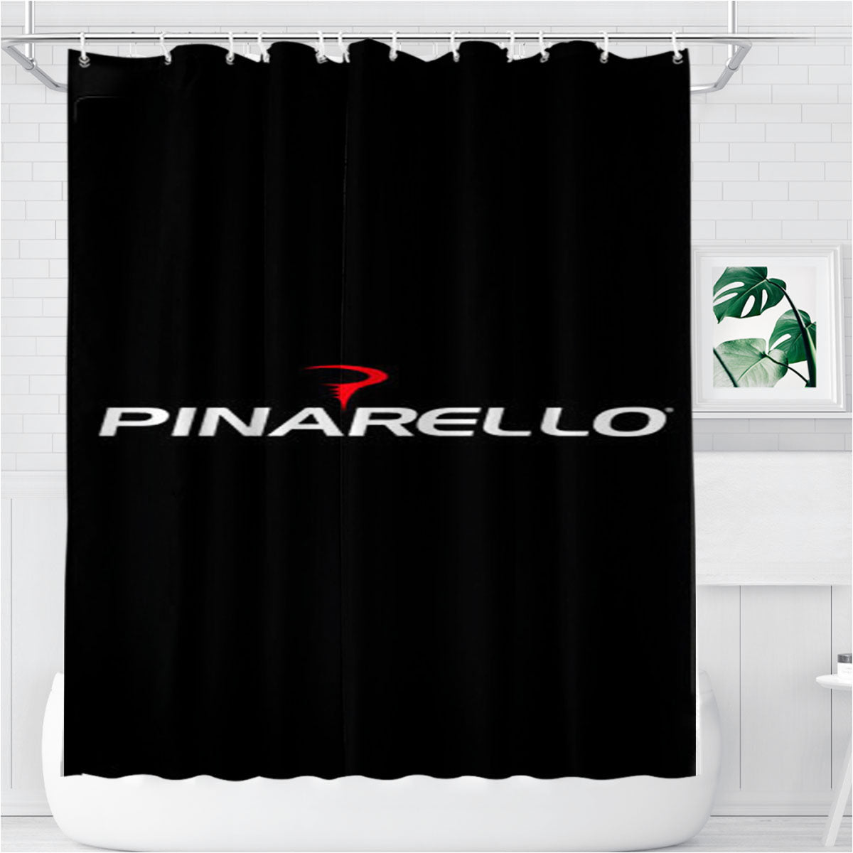 Pinarello Logo Bathroom Shower Curtain Fabric Waterproof | 66 X 72 Inch