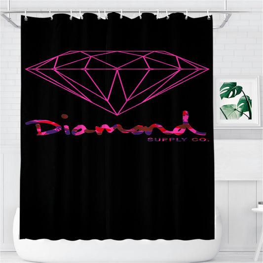 Personalized Pink Diamond Supply Co Shower Curtain Farmhouse Bathroom Decor