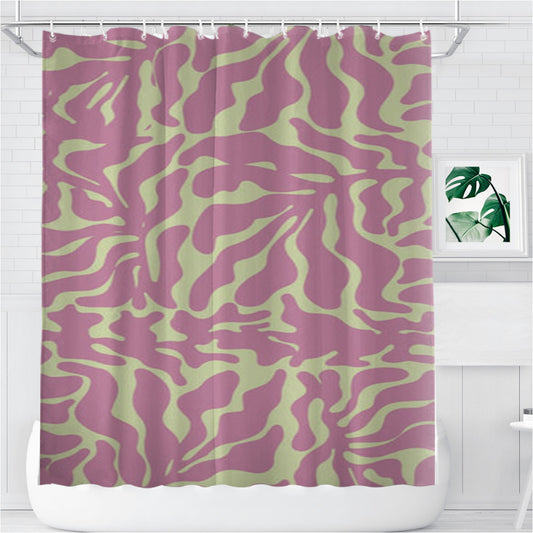 Personalized Pink Leaves - Foliage Shower Curtain Farmhouse Bathroom Decor