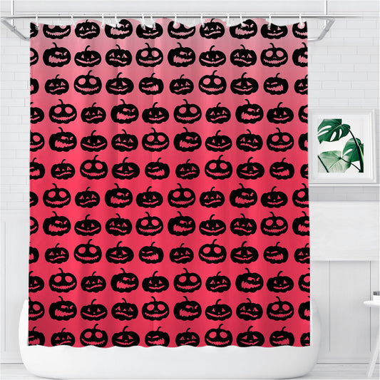 Personalized Pink Pumpkins Pattern Silhouette Collections Shower Curtain Farmhouse Bathroom Decor