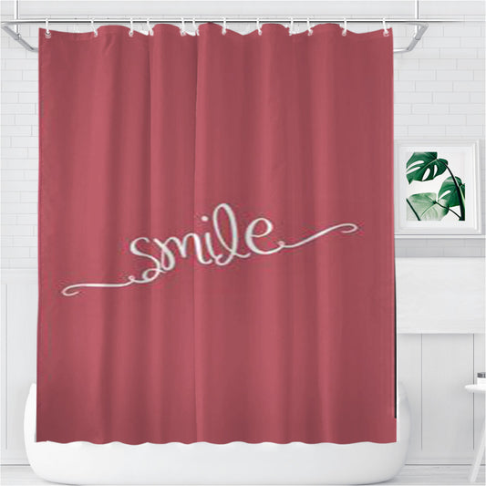 Personalized Pink Smile Shower Curtain Farmhouse Bathroom Decor