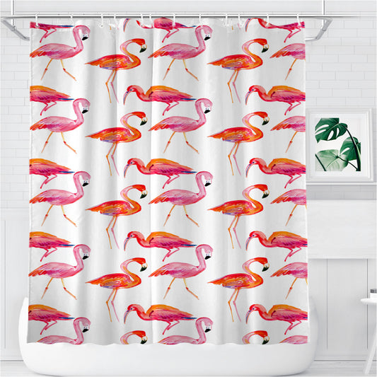 Personalized Pinky Pattern Flamingo Kate Spade Shower Curtain Farmhouse Bathroom Decor