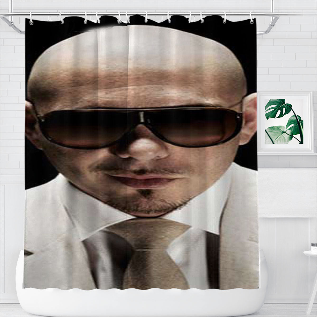 Pitbull Shades Bathroom Shower Curtain Fabric Waterproof | 66 X 72 Inch