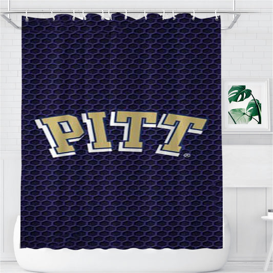 Personalized Pitt Panthers Honeycomb Shower Curtain Farmhouse Bathroom Decor