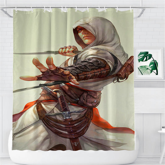Personalized Playstation The Assassins Creed Knife Shower Curtain Farmhouse Bathroom Decor