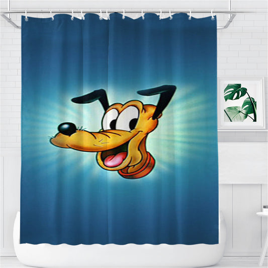 Pluto Disney Bathroom Shower Curtain Fabric Waterproof