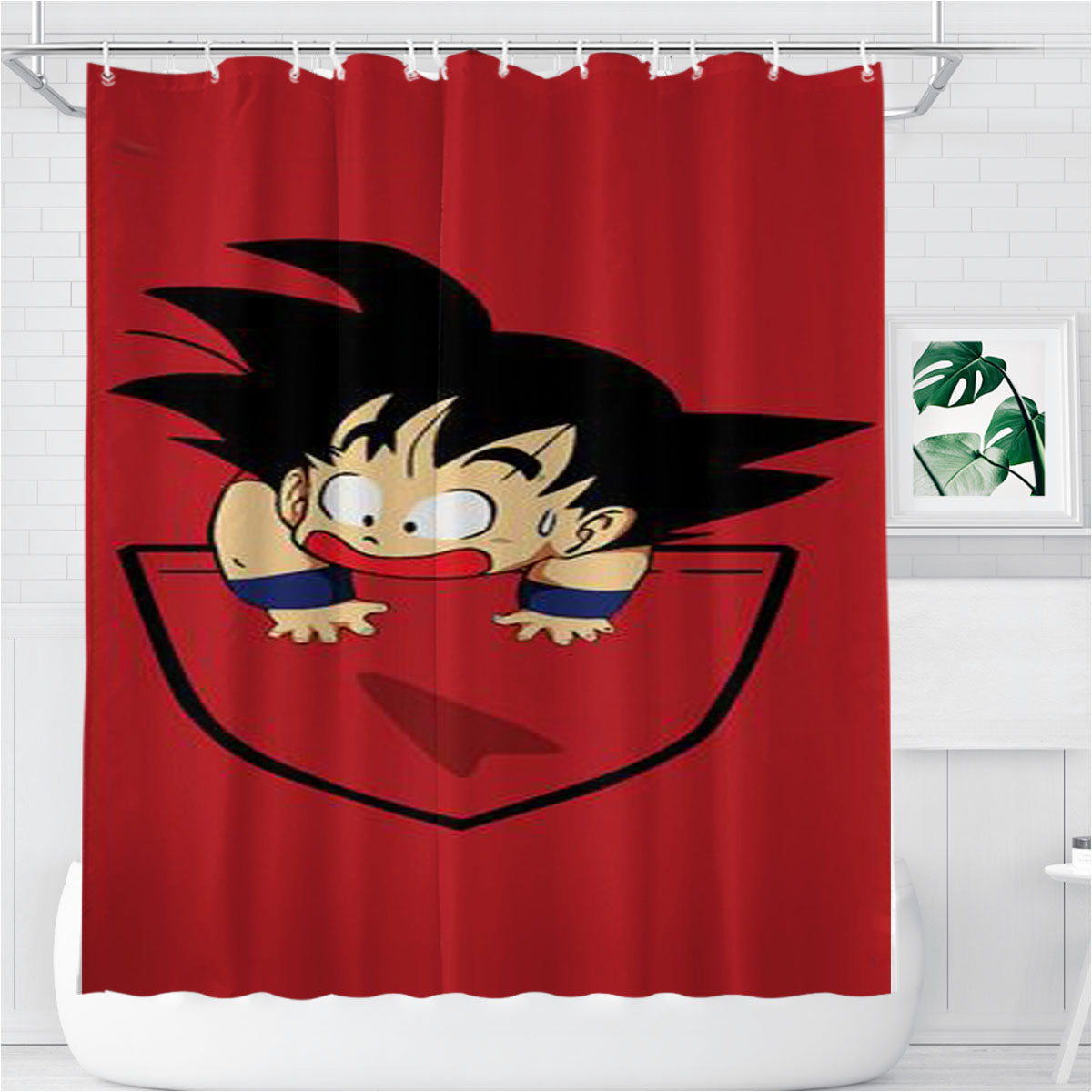 Pocket Goku Bathroom Shower Curtain Fabric Waterproof | 66 X 72 Inch