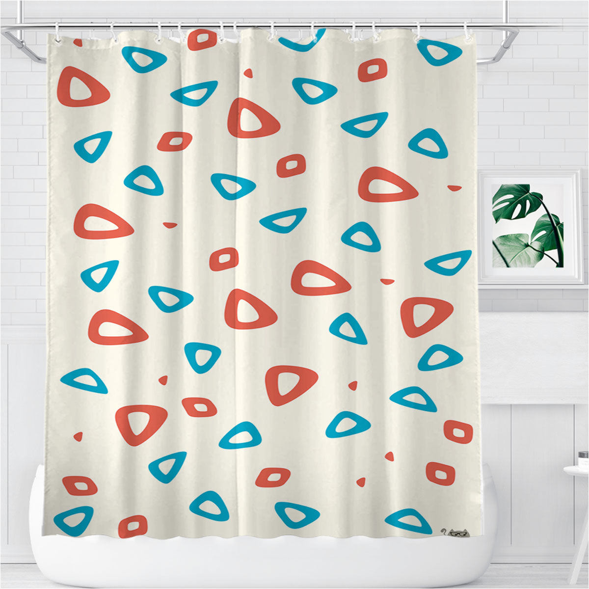 Pokemon Togepi Pattern Bathroom Shower Curtain Fabric Waterproof | 66 X 72 Inch