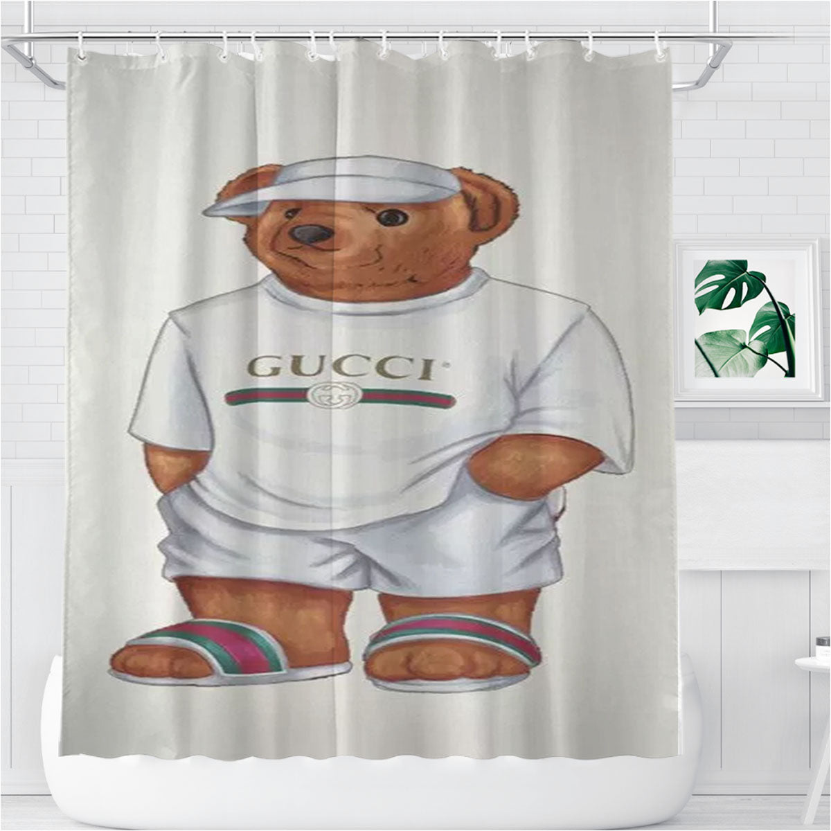 Polo Bear Hype Shirt Bathroom Shower Curtain Fabric Waterproof | 66 X 72 Inch
