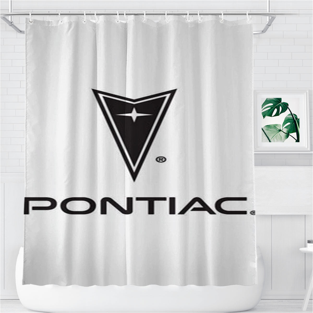 Pontiac Car Logo Bathroom Shower Curtain Fabric Waterproof | 66 X 72 Inch