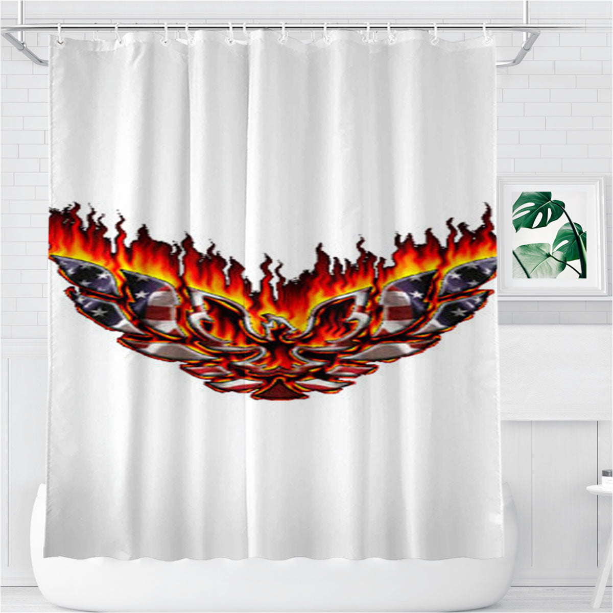 Pontiac Firebird America Bathroom Shower Curtain Fabric Waterproof | 66 X 72 Inch