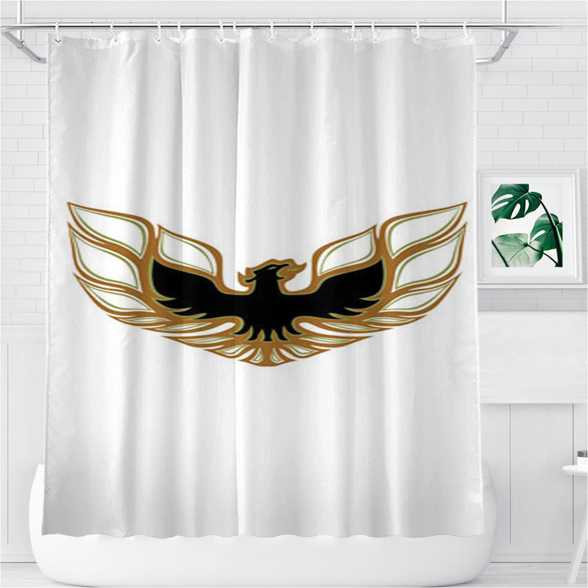 Pontiac Firebird Gold Bathroom Shower Curtain Fabric Waterproof | 66 X 72 Inch