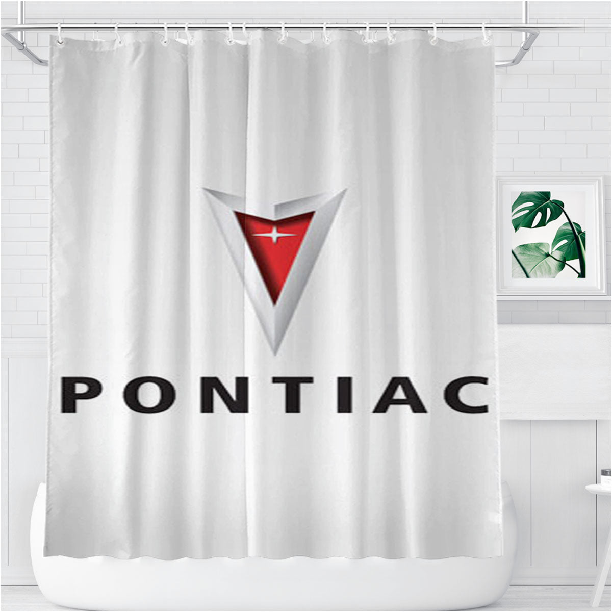 Pontiac Icon Bathroom Shower Curtain Fabric Waterproof | 66 X 72 Inch