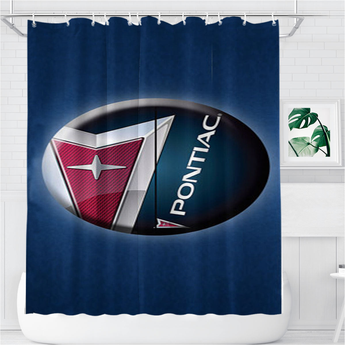 Pontiac Symbol Bathroom Shower Curtain Fabric Waterproof | 66 X 72 Inch