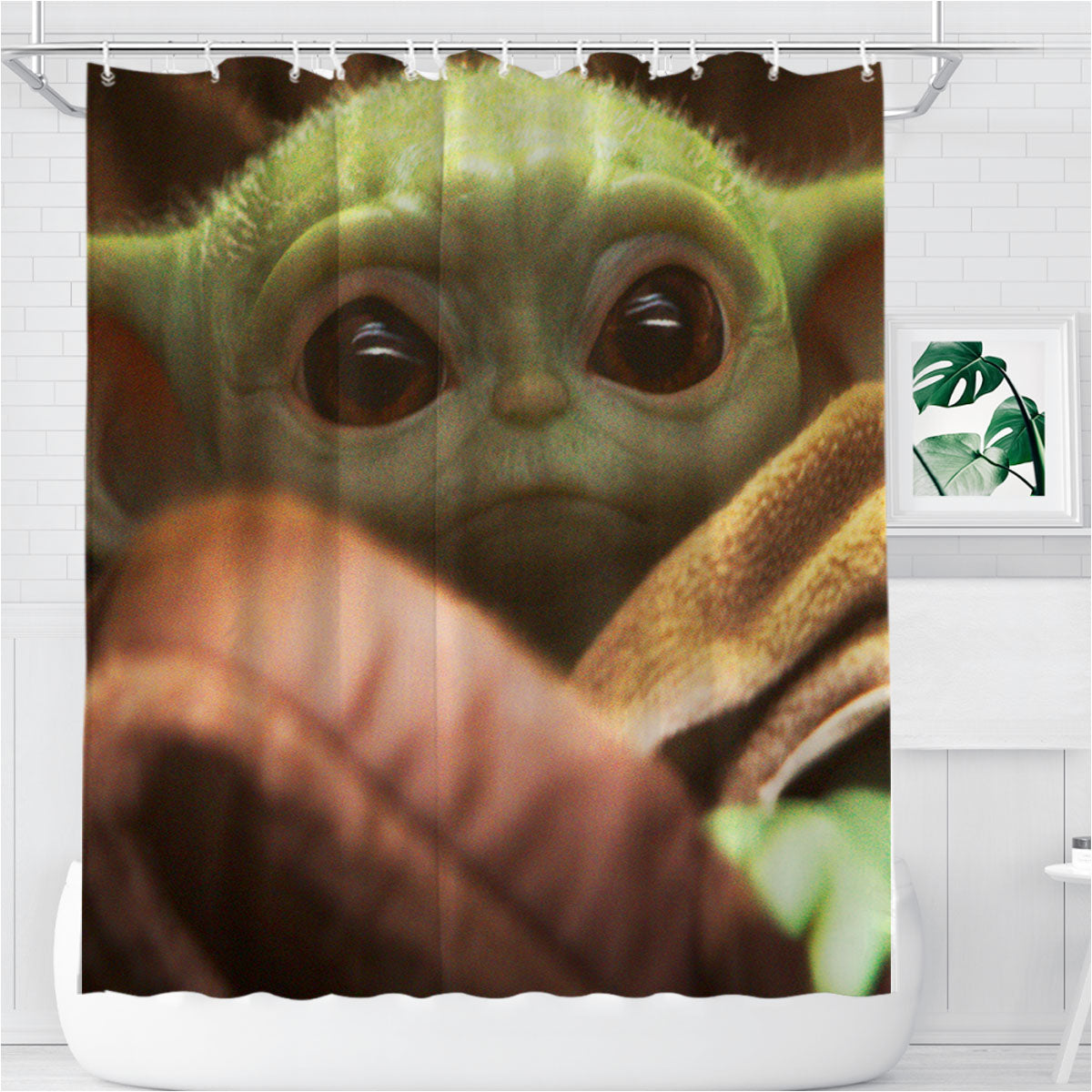 Popular Baby Yoda Bathroom Shower Curtain Fabric Waterproof | 66 X 72 Inch