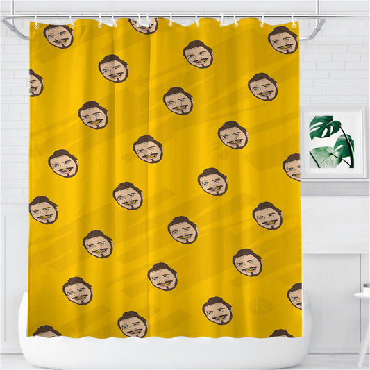 Personalized Post Malone Pattern Shower Curtain Farmhouse Bathroom Decor