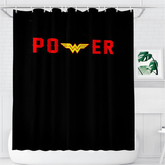 Personalized Power Wonder Woman Logo Shower Curtain Farmhouse Bathroom Decor