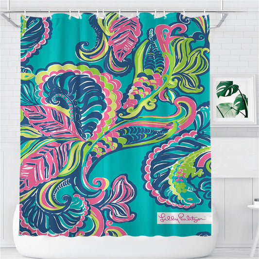 Personalized Preppy Georgia Belle Lilly Pulitzer Shower Curtain Farmhouse Bathroom Decor