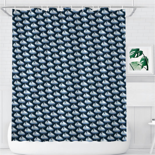 Personalized Preppy Vineyard Vines Pattern Shower Curtain Farmhouse Bathroom Decor
