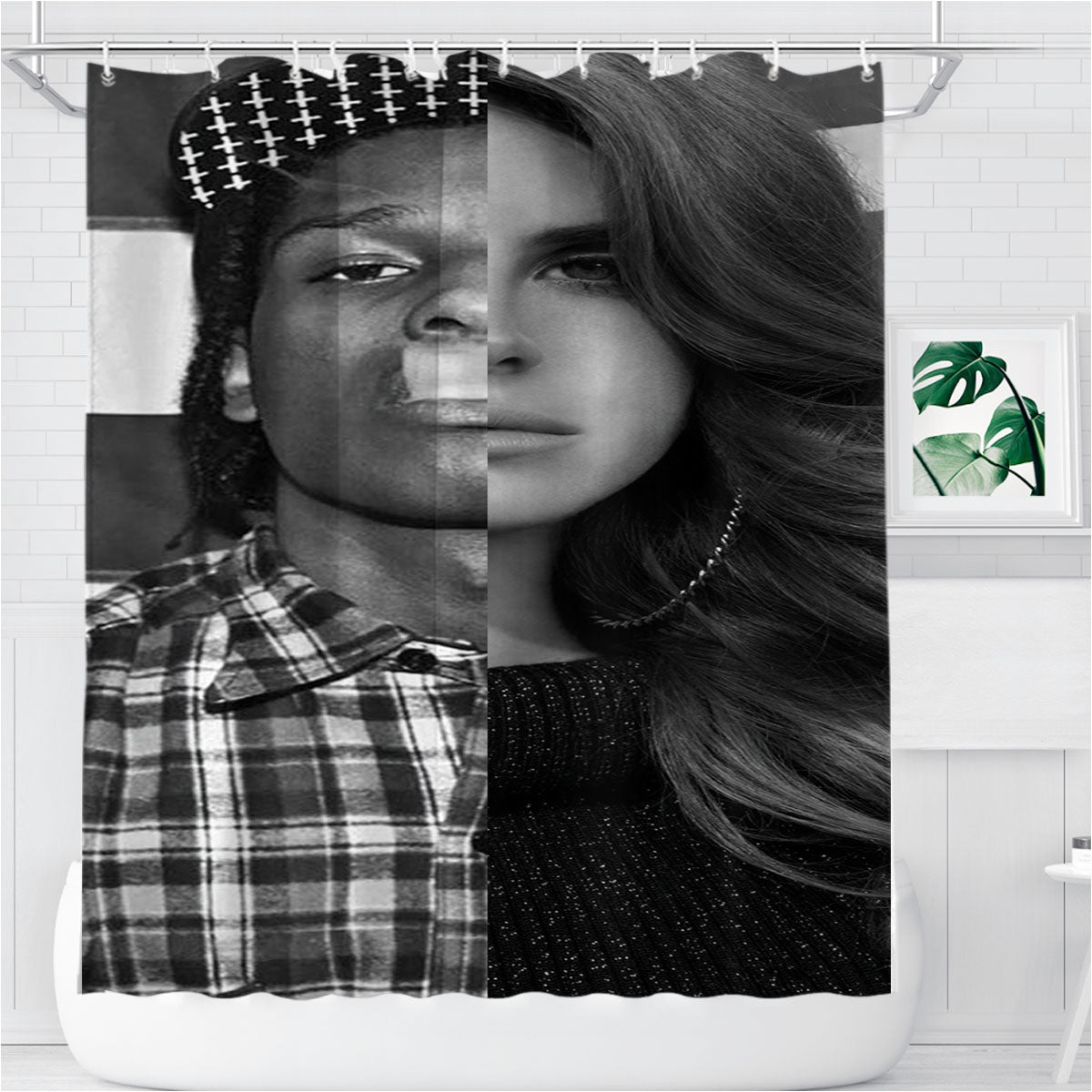 Primo Magazine Asap Rocky Lana Del Rey Bathroom Shower Curtain Fabric Waterproof | 66 X 72 Inch