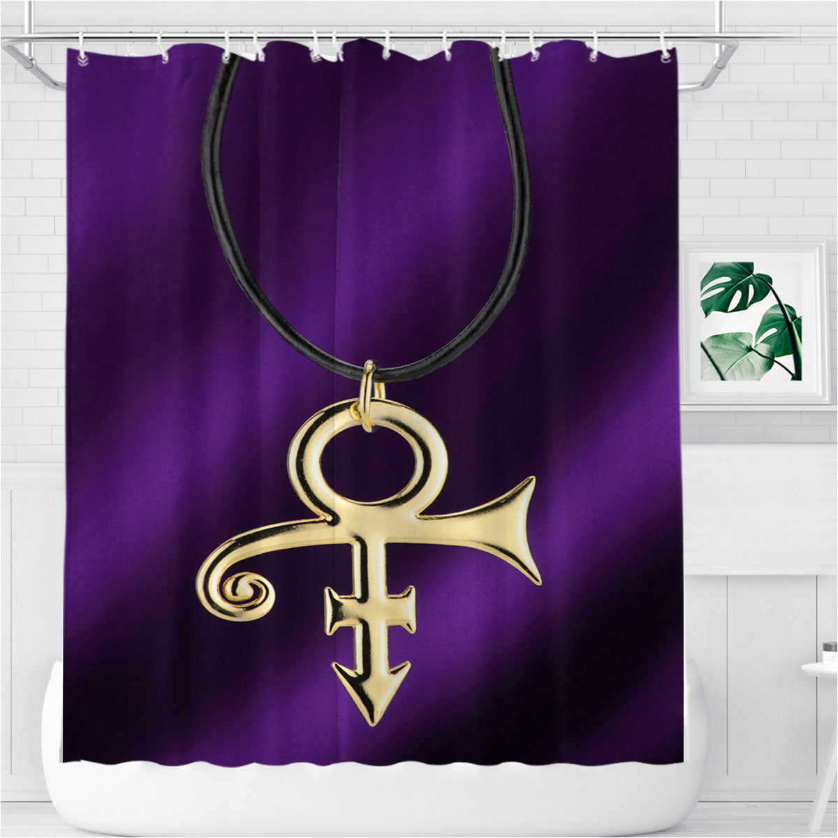 Prince Purple Rain Logo Bathroom Shower Curtain Fabric Waterproof | 66 X 72 Inch