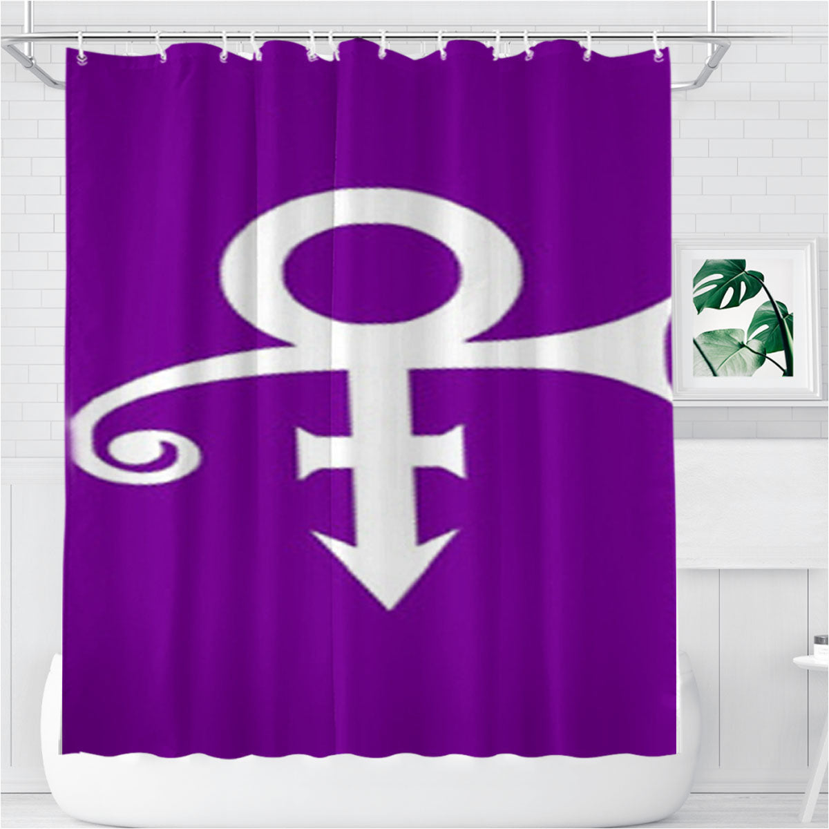 Prince Purple Symbol Bathroom Shower Curtain Fabric Waterproof | 66 X 72 Inch