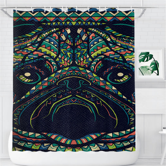 Personalized Pug Aztec Pattern Shower Curtain Farmhouse Bathroom Decor