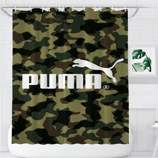 Personalized Puma Army Camouflage Shower Curtain Farmhouse Bathroom Decor