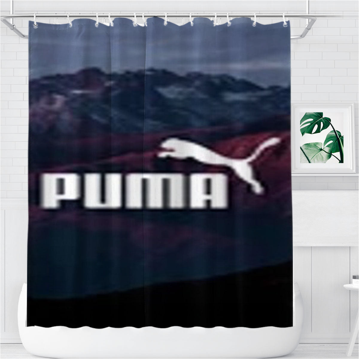 Puma Mountain Sunset Bathroom Shower Curtain Fabric Waterproof | 66 X 72 Inch