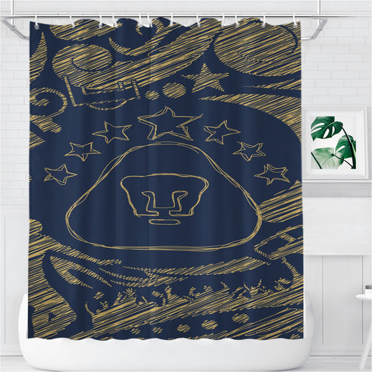 Pumas Unam Art Bathroom Shower Curtain Fabric Waterproof