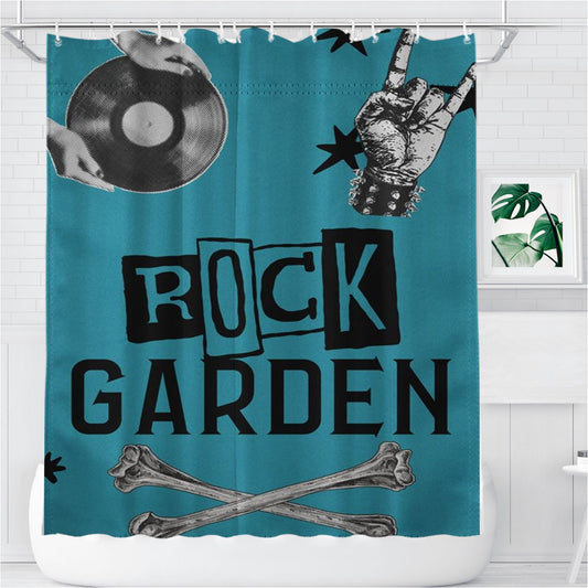Punny Joke Flag For Rock N Roll Bathroom Shower Curtain Fabric Waterproof