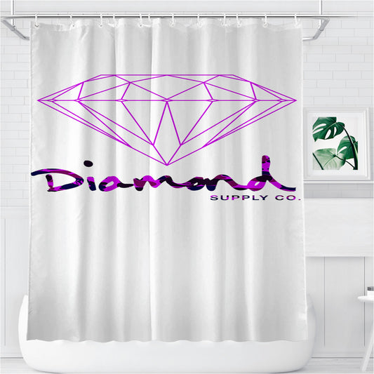 Personalized Purple Diamond Supply Co Shower Curtain Farmhouse Bathroom Decor