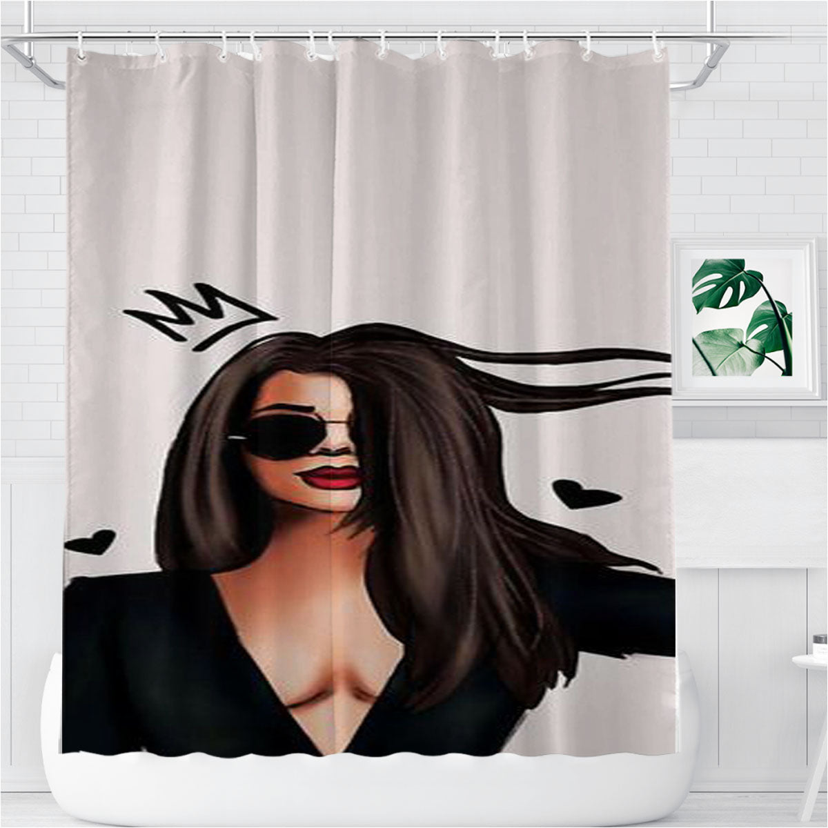Queen Bathroom Shower Curtain Fabric Waterproof | 66 X 72 Inch