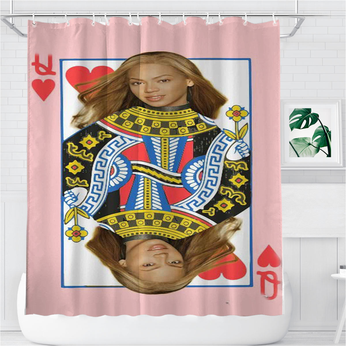 Queen B Bathroom Shower Curtain Fabric Waterproof | 66 X 72 Inch