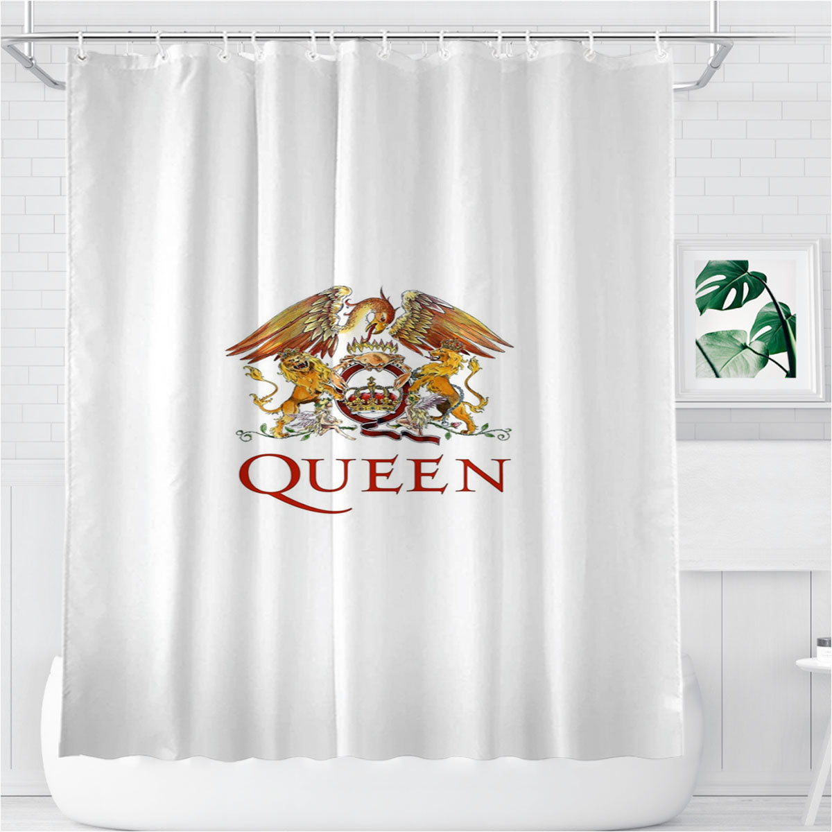Queen Logo Bathroom Shower Curtain Fabric Waterproof | 66 X 72 Inch