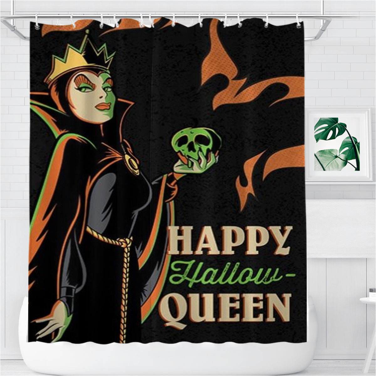 Queen Of Halloween Bathroom Shower Curtain Fabric Waterproof | 66 X 72 Inch
