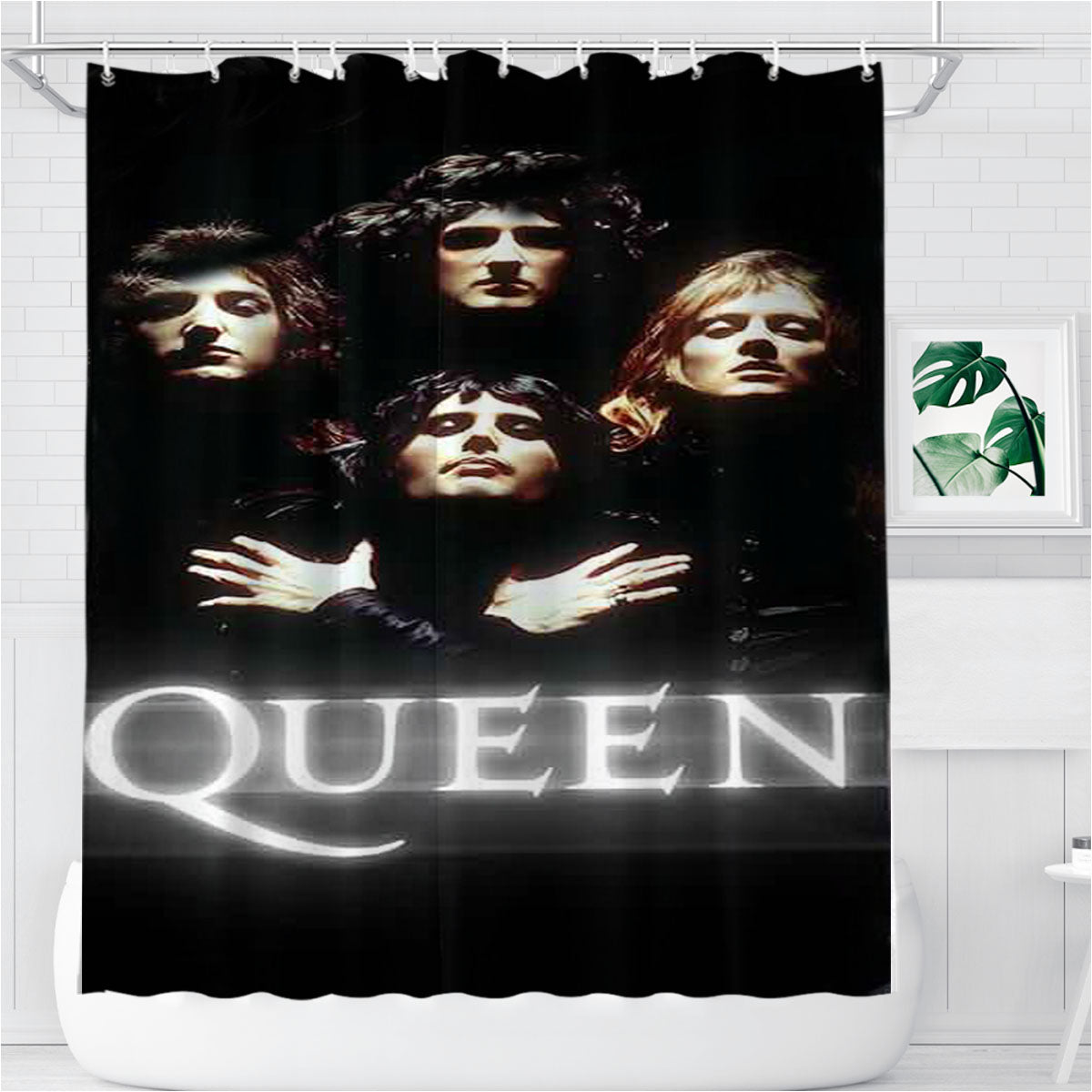 Queen Rock Band Bathroom Shower Curtain Fabric Waterproof | 66 X 72 Inch