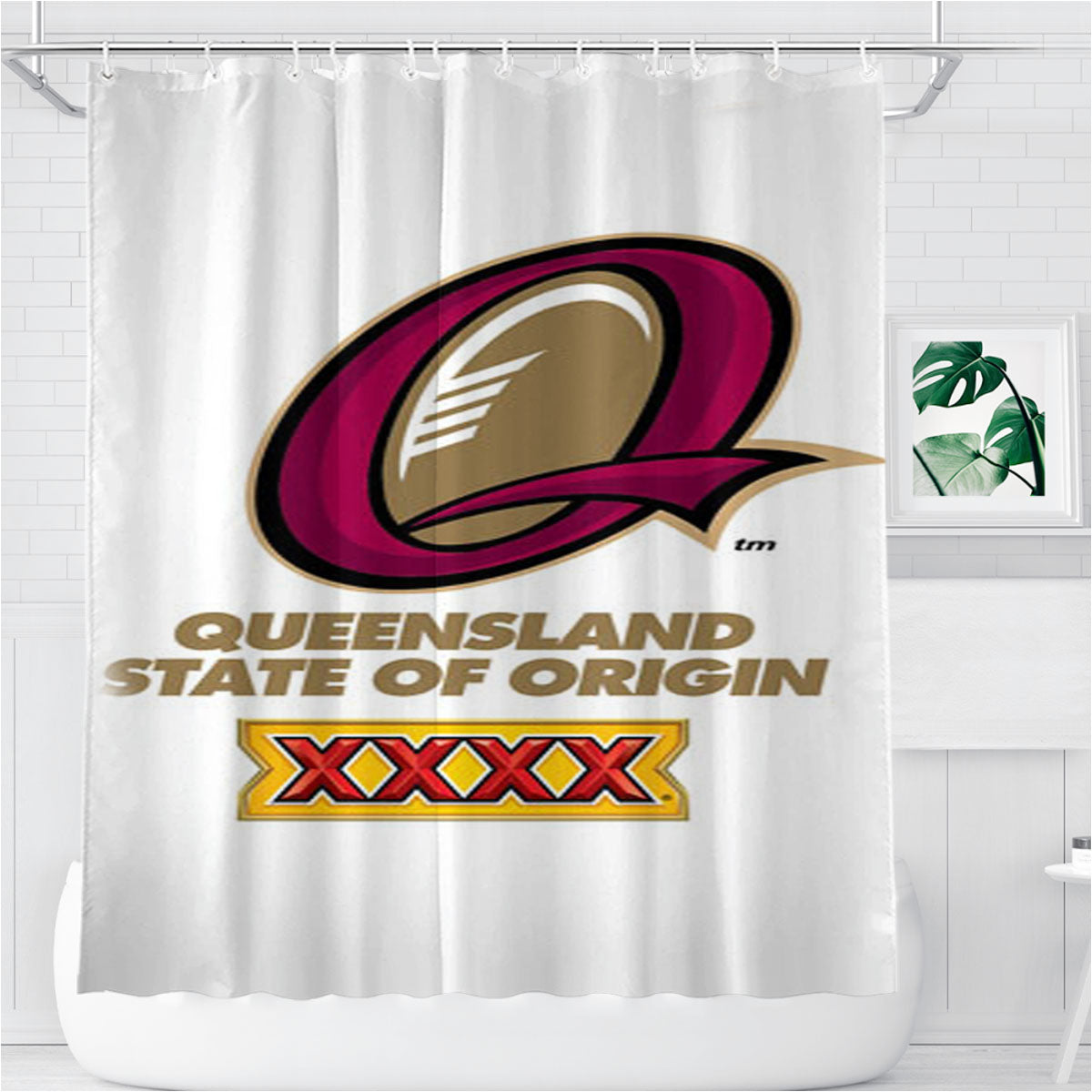 Queens Lander Art Bathroom Shower Curtain Fabric Waterproof | 66 X 72 Inch