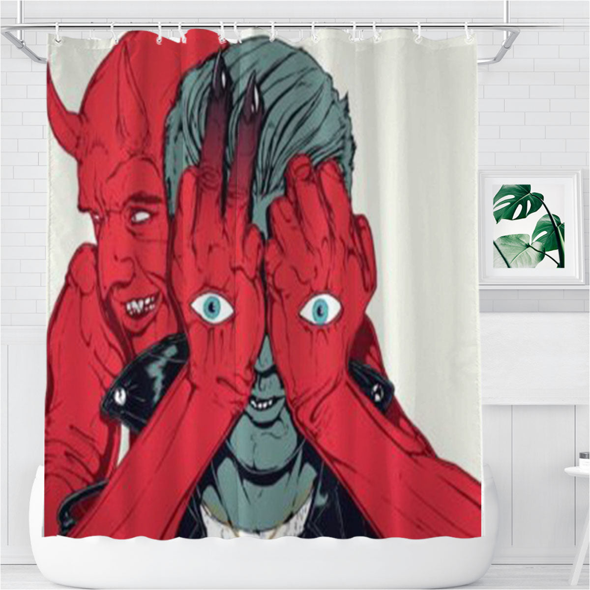 Queens Of The Stone Age Bathroom Shower Curtain Fabric Waterproof | 66 X 72 Inch