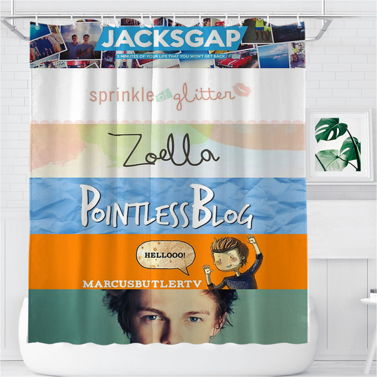 Quotes The Youtubers Bathroom Shower Curtain Fabric Waterproof | 66 X 72 Inch