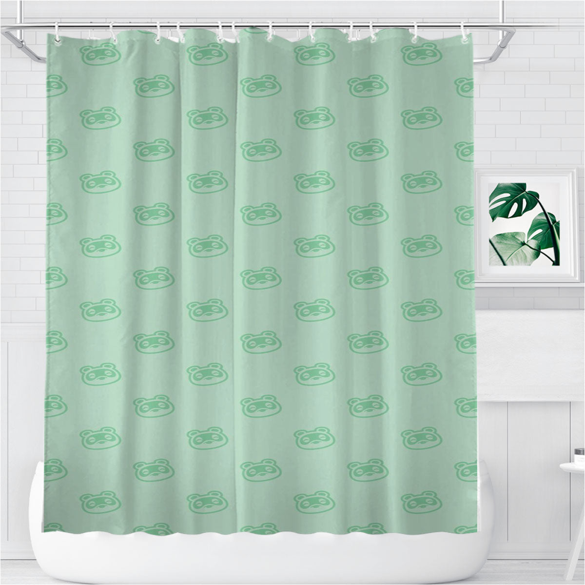 Raccoon Animal Crossing Bathroom Shower Curtain Fabric Waterproof | 66 X 72 Inch