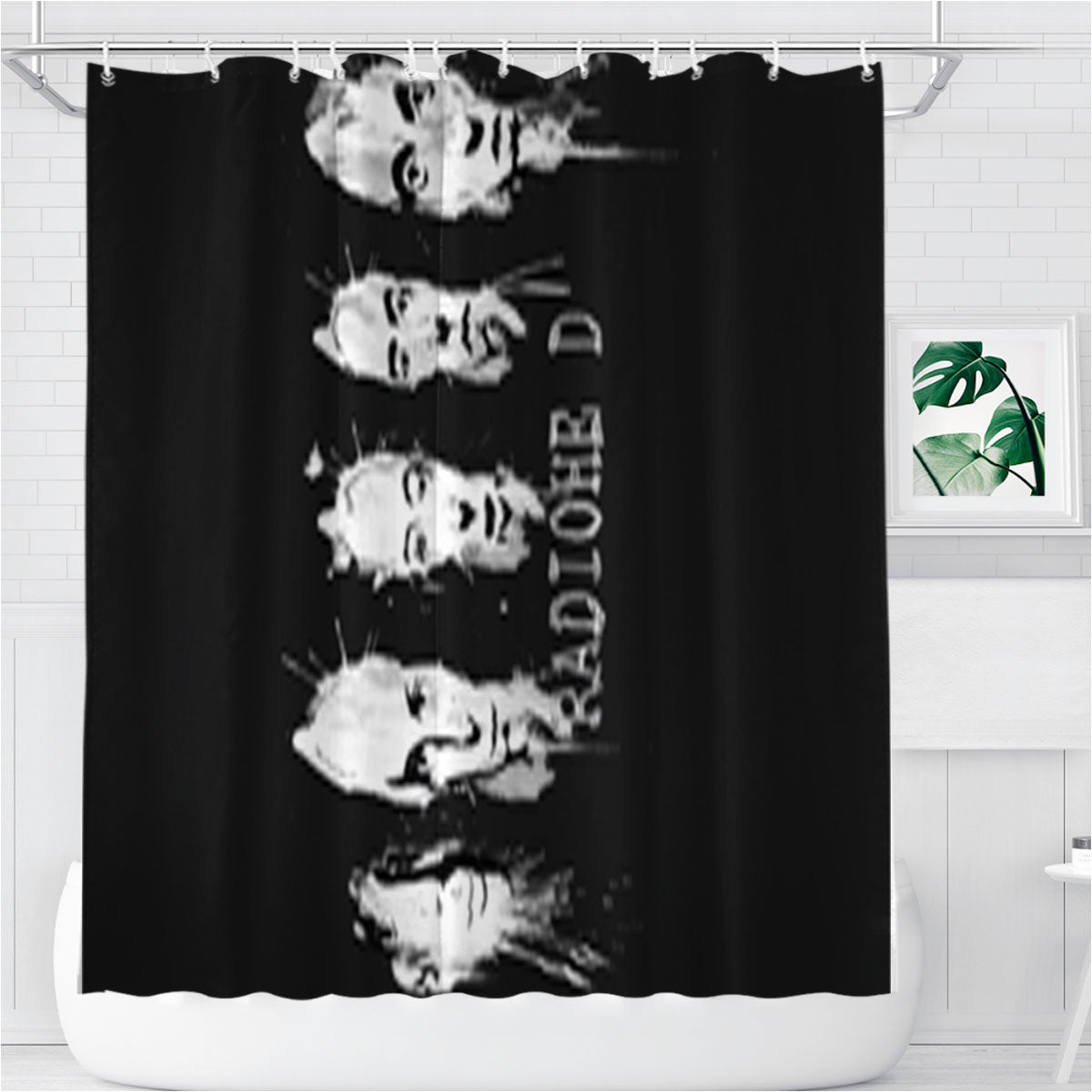 Radiohead Art Bathroom Shower Curtain Fabric Waterproof | 66 X 72 Inch