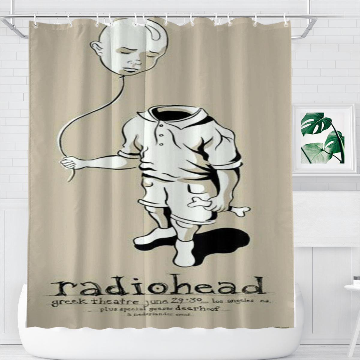 Radiohead Concert Bathroom Shower Curtain Fabric Waterproof | 66 X 72 Inch