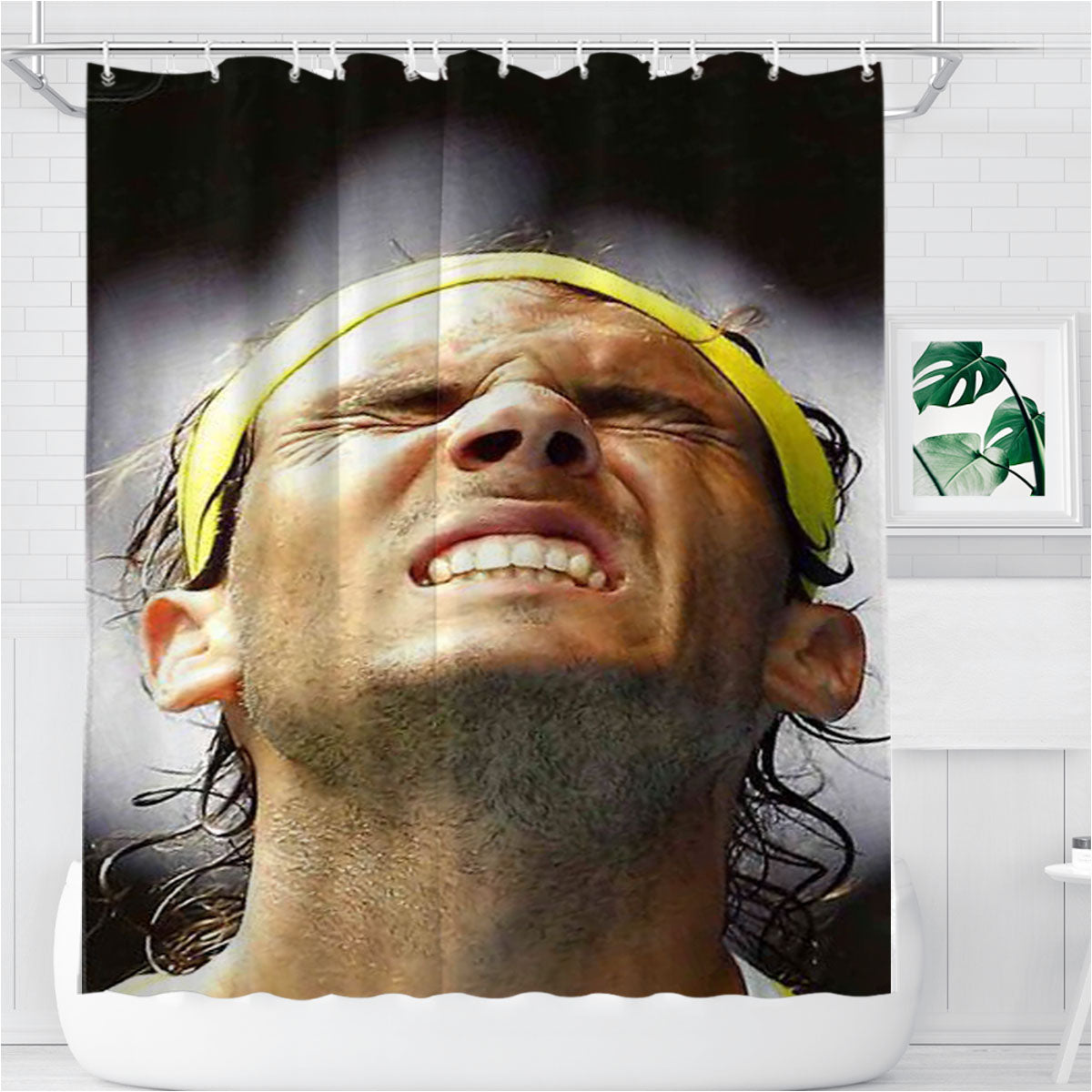 Rafael Nadal Bathroom Shower Curtain Fabric Waterproof | 66 X 72 Inch