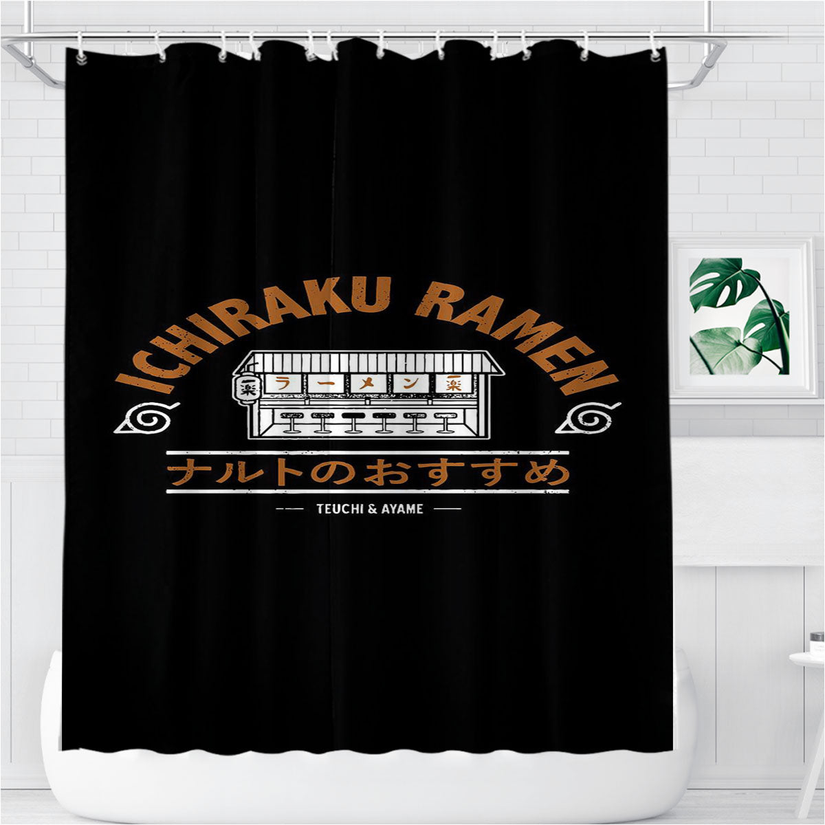 Ramen Ichikaru From Naruto Konoha Bathroom Shower Curtain Fabric Waterproof | 66 X 72 Inch