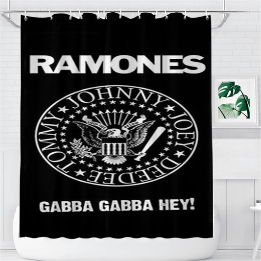Personalized Ramones Gobba Gabba Hey Shower Curtain Farmhouse Bathroom Decor