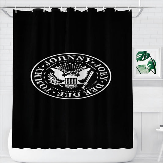 Personalized Ramones Logo Shower Curtain Farmhouse Bathroom Decor