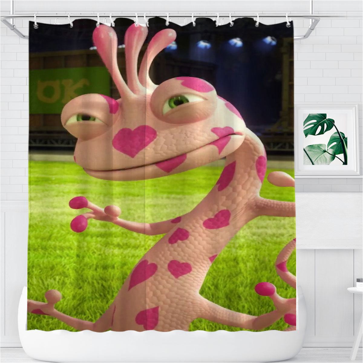 Randall Boggs Pink Skin Heart Pattern Bathroom Shower Curtain Fabric Waterproof | 66 X 72 Inch