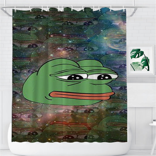 Personalized Rare Pepe Frog Sad Shower Curtain Farmhouse Bathroom Decor