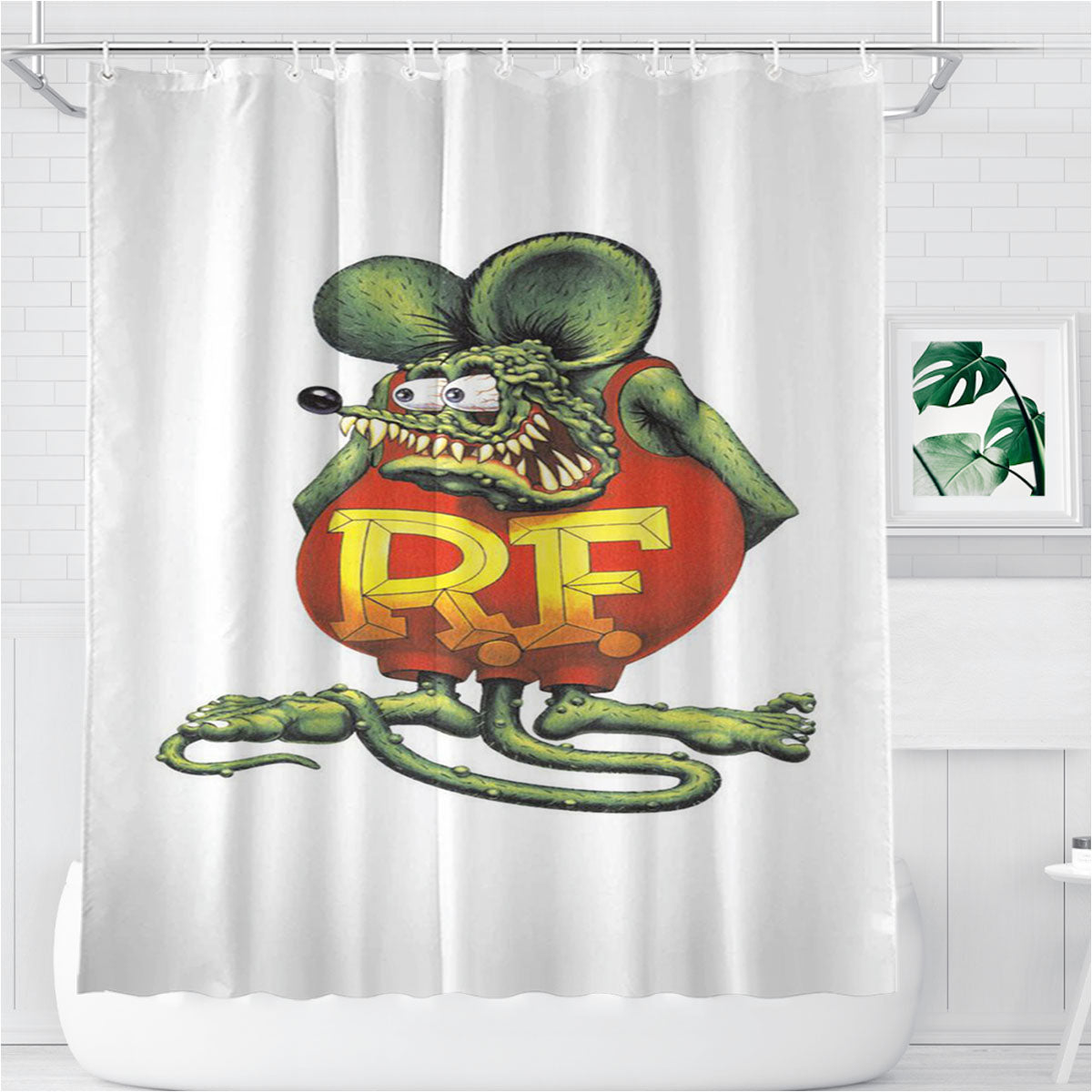 Rat Fink Bathroom Shower Curtain Fabric Waterproof | 66 X 72 Inch